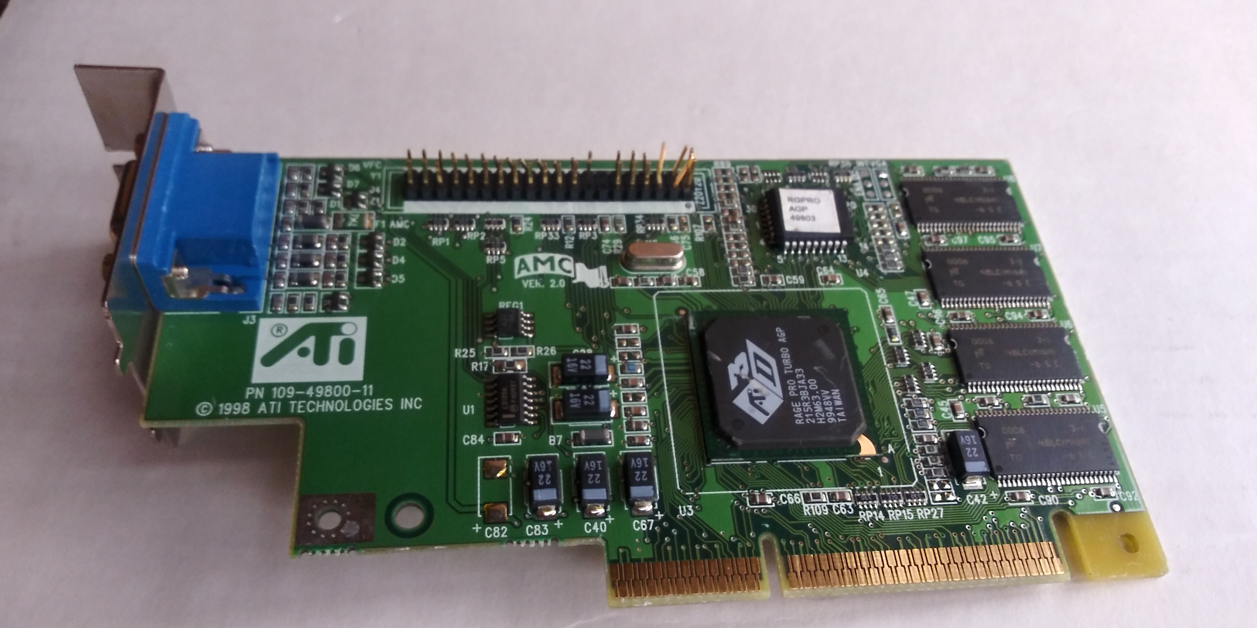 ATI_109-49800-11, ATI 3D Rage Pro Turbo 8MB AGP video card