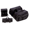 Diamond Plate 4pc Heavy-Duty Waterproof PVC Black Motorcycle Luggage Set