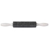Maxam HealthSmart 16 (total length) 8 Charcoal colored Granite Rolling Pin with white Marble Handles.