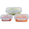 Glass Containers Kitchen Storage Sets with lids & silicone seals - 6 piece set