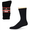 Cotton Crew Socks - 6-Pack Black Premium Sports Socks - XL 10-13 size