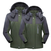 Men's Waterproof Ski Jacket Winter Warm Jackets Snow Thermal Fleece Work Coat US Sizes