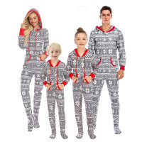 Matching Christmas Pajamas Jumpsuits Family Set with Hoodie Christmas One Piece