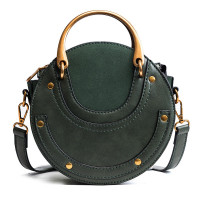 Interloper Round Leather Crossbody Bag Small Purse Womens Crossbody Bag - Green