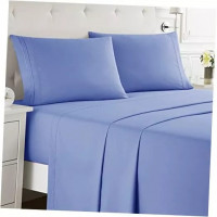 Egyptian Comfort 2200 4 Piece Bed Sheet Set Deep Pocket Bed Sheets Baby Blue