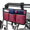 Wheelchair Side Bag with 3 side pockets, 1 zipped compartment - Burgundy