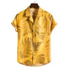 Floral Hawaiian Shirt with pocket for men Orange/Yellow Hawaiian shirt -