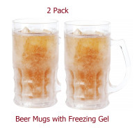 Wyndham House 14oz Beer Mugs with Freezing Gel - 2 Pack