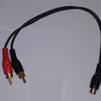 1 RCA Female to 2 RCA Male,Splitter Cable - Y Cable for Audio Applications -