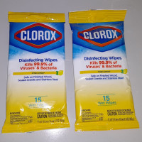 Clorox Disinfecting Wipes Twin Pack- Travel Pack - 15ct - Lemon Scent