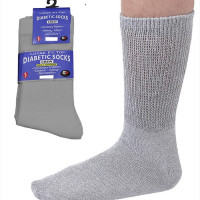 Gray Diabetic Crew Socks Set of 3 Pairs