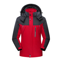 Men's Waterproof Ski Jacket Winter Warm Jackets Snow Thermal Fleece Work Coat US Sizes. Red and Gray