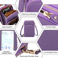 3-Tier Crossbody Phone Bag Touch Screen Purse with 3 separate compartments