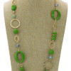 Green Necklace with Matching Earrings Fashion Necklace Length 36