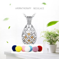 Celtic Knot Necklace Essential Oil Diffuser Teardrop Pendant with 6 fel