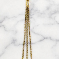 Chain strand Trio Necklace with Roman coin and faceted briolette accent - USA