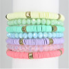 7 Stack Stretch Bracelet Multi-color BOHO style stretch bracelets Pastel Co