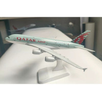 Qatar Airways Airbus A380 Replica Toy Model with Stand Diecast Alloy with ABS plastic parts