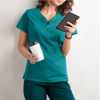 Premium Medical Scrubs Set For Women & Men with extra pockets Shirt & Pants Set Scrubs Comfort Fit - Green