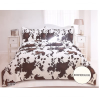 Western Design 3 Piece Quilted Bedspread Set - Cow Print - 3 Piece Quilt Set - Queen Size, King and California King