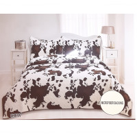 Western Design 3 Piece Quilted Bedspread Set - Cow Print - 3 Piece Quilt Set - Queen & King Size