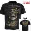Men's Graphic Print T-Shirt Scary Skull Grim Reaper Tee Crew Neck Short Sleeve Fashion Tee Black & Gold Size M - 3XL