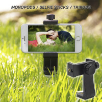 Cell Phone Holder Mounting Adapter Attachment For Tripods or Stands or Selfie Sticks