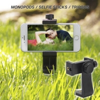 Cell Phone Holder Mounting Adapter Attachment For Tripods or Stands or Selfie Sticks