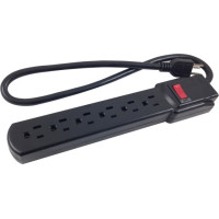 COMPREHENSIVE CONNECTIVITY COMPANY CPWR-SP6-6B 6FT SURGE PROTECTOR BLK 6-OUTLET 3-WIRE SJT 14 AWG CORD