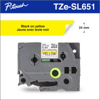 BROTHER MOBILE - MEDIA TZESL651 1PK 0.94X26.2FT 0.37IN 9.5MM BLACK INK ON YELLOW LABL