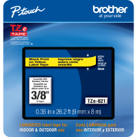 Brother TZE621CS TZE-621CS BLACK-ON-YELLOW LABEL TAPE