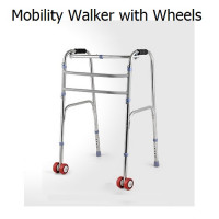 Folding Walker with Removable Wheels Adjustable Height Light but strong easy clean mobility walker
