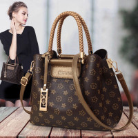 Chocolate Brown Handbag Faux Leather Handbag with Shoulder Strap Stylish & Functional 5 Pockets
