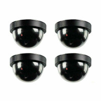 4 Fake Dummy Dome Surveillance  Security Camera with LED Sensor Light