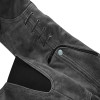 Ladies Lightweight Distress Gray Leather Chap w/Grommeted Twill and Lace Highlights