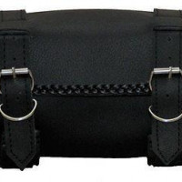 Vance Leather 2 Strap Tool Bag with Braid Accents
