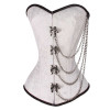 Ladies Brocade Corset White with Chains
