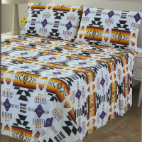 Aztec Print Bed Sheets Set 4 Piece Deep Pocket Queen & King Size bedsheets set Multicolor