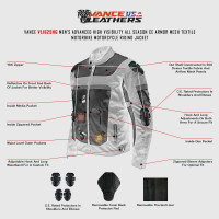 Windbreaker HiVis Mesh/Textile CE Armor Motorcycle Jacket