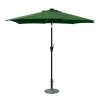 Jeco 9 ft. Aluminum Umbrella with Crank & Solar Guide Tubes - Black Pole & Green Fabric