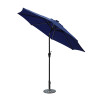 Jeco 9 ft. Aluminum Umbrella with Crank & Solar Guide Tubes - Black Pole & Blue Fabric