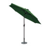 Jeco 9 ft. Aluminum Umbrella with Crank & Solar Guide Tubes - Brown Pole & Green Fabric