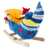 Happy Trails Kids Ride on Soft Fabric Covered Wooden Rocking Ship Boat Rocker Toy