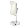Aptations Single-Sided LED Square Freestanding Mirror - Rechargeable Polished Nickel