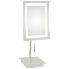 Aptations Single-Sided LED Square Freestanding Mirror - Rechargeable Chrome