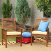 Set of 2 Acacia Patio Chairs with Cushions Dark Brown - 18 x 26 x 29 in.