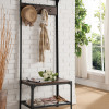 KB 68 x 26.5 x 18 in. Metal & Wood Hall Tree - Antique & Walnut