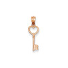 Finest Gold 7 x 23 mm 14K Rose Gold Key Pendant