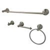 Kingston Brass 4 Piece American Classic Towel Bar Bath Hardware Set Satin Nickel