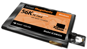 3COM 3CXM356 PCMCIA PC Card modem with XJack
